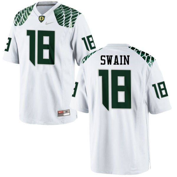 Men #18 Jimmie Swain Oregon Ducks College Football Jerseys-White - Click Image to Close